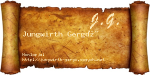 Jungwirth Gergő névjegykártya